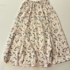 Pink Floral Midi Skirt | Size Small